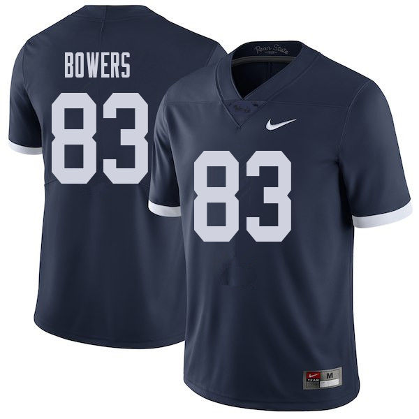 NCAA Nike Men's Penn State Nittany Lions Nick Bowers #83 College Football Authentic Throwback Navy Stitched Jersey CBE6498XG